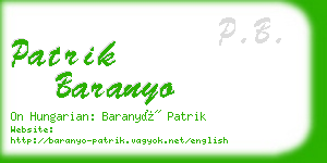 patrik baranyo business card